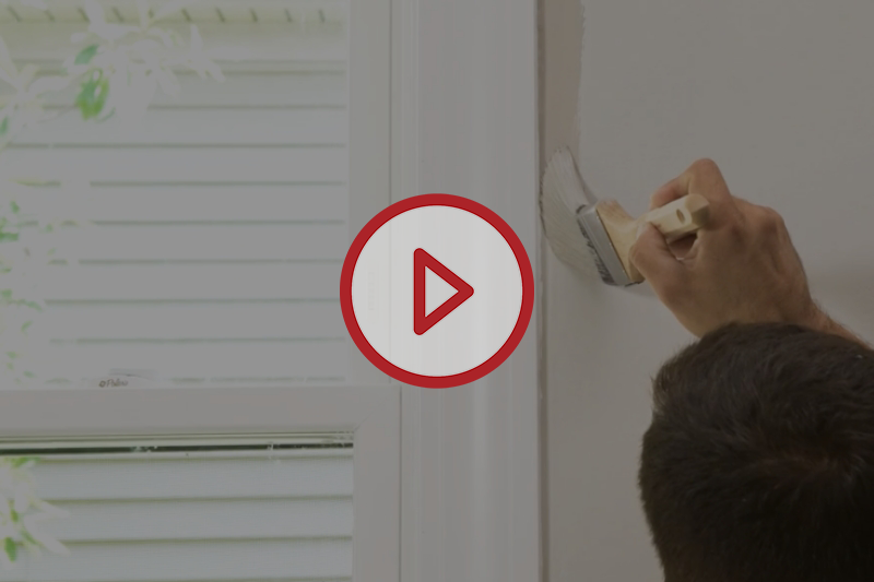 Video thumbnail showing a pro painter painting around a window trim.